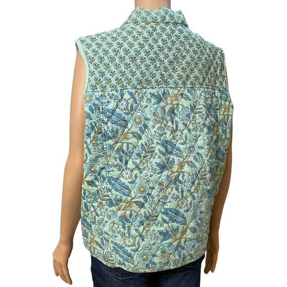 Anthropologie DRA Los Angeles Quilted Vest Medium Floral Cottagecore Prairie Zip - Picture 5 of 12